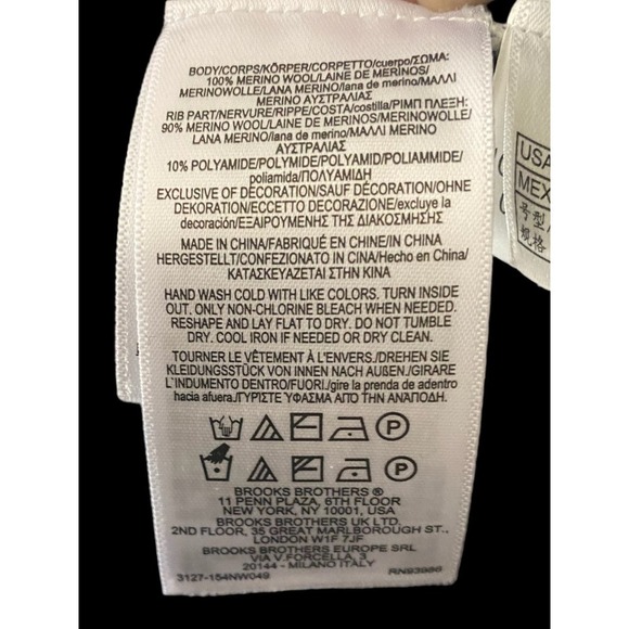 Merino Wool Embroidered Houndstooth Sweater Size L - Picture 8 of 10